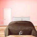 Couette Matelassée Losanges Luxe — Elégance & Confort 220x220 Marron