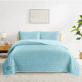 Parure Couette Rayée 3 Pièces — Elégance & Confort 220x220 Bleu