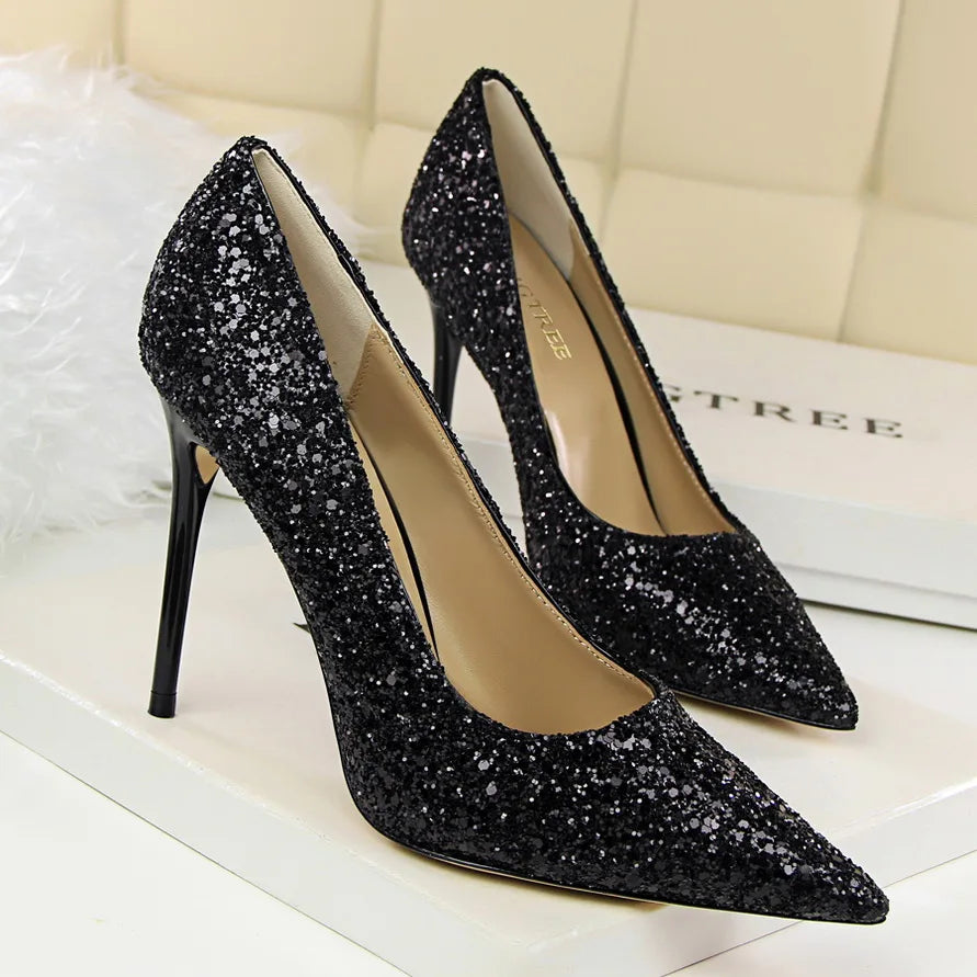 Escarpins Femme Paillettes Luxe 7-9.5cm — Grande Taille 43, Mariage & Saint-Valentin