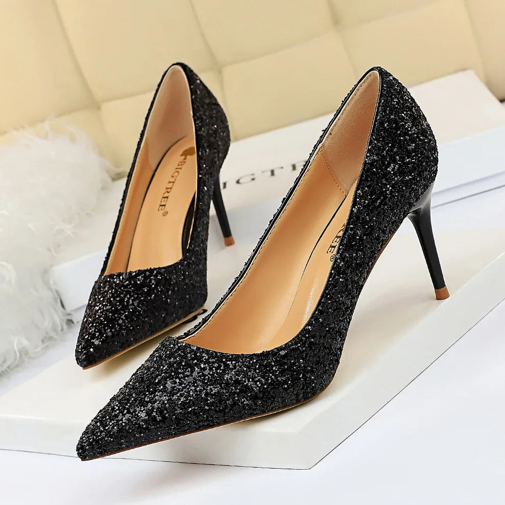Escarpins Femme Paillettes Luxe 7-9.5cm — Grande Taille 43, Mariage & Saint-Valentin