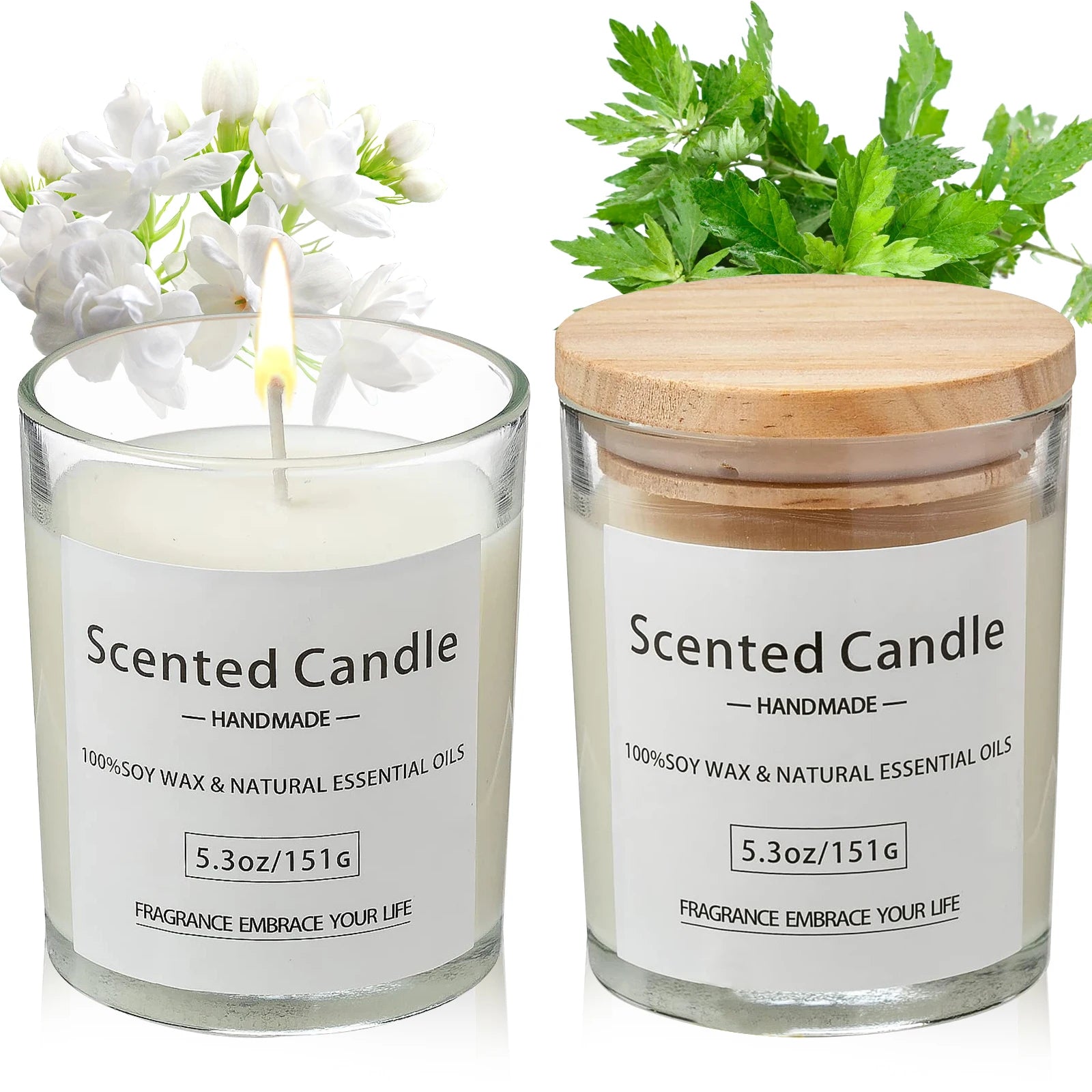 Bougies Parfumées Luxe Cire de Soja | Coffret 2 Pièces | Grande Capacité
