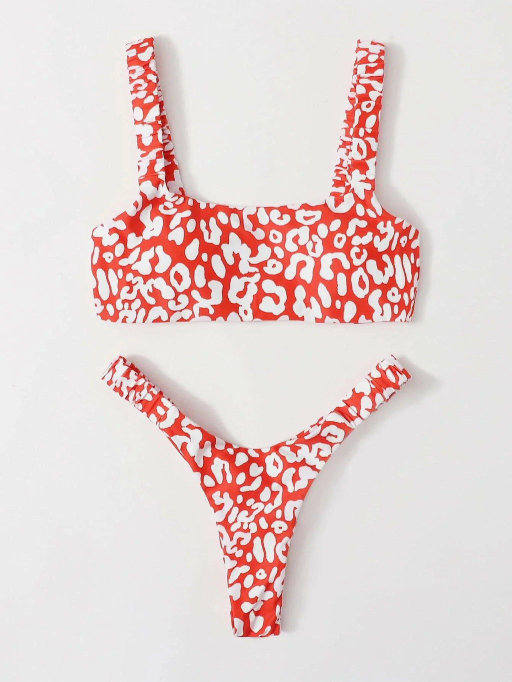 Micro Bikini Sexy 2 Pièces Léopard 2026 — Taille Haute, Bretelles, Maillot de Bain Femme