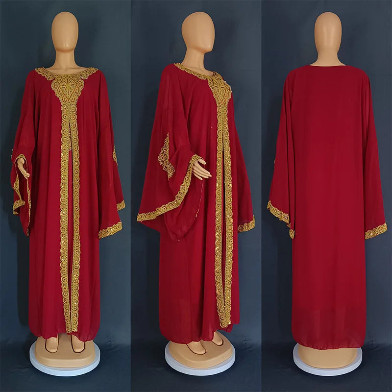 Robe Africaine Femme Dashiki Kaftan Élégante — Abaya Dubai Boubou Ankara
