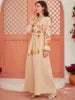 Robe Longue Broderie Manches Imprimées Flare Islamique — Taille M-2XL