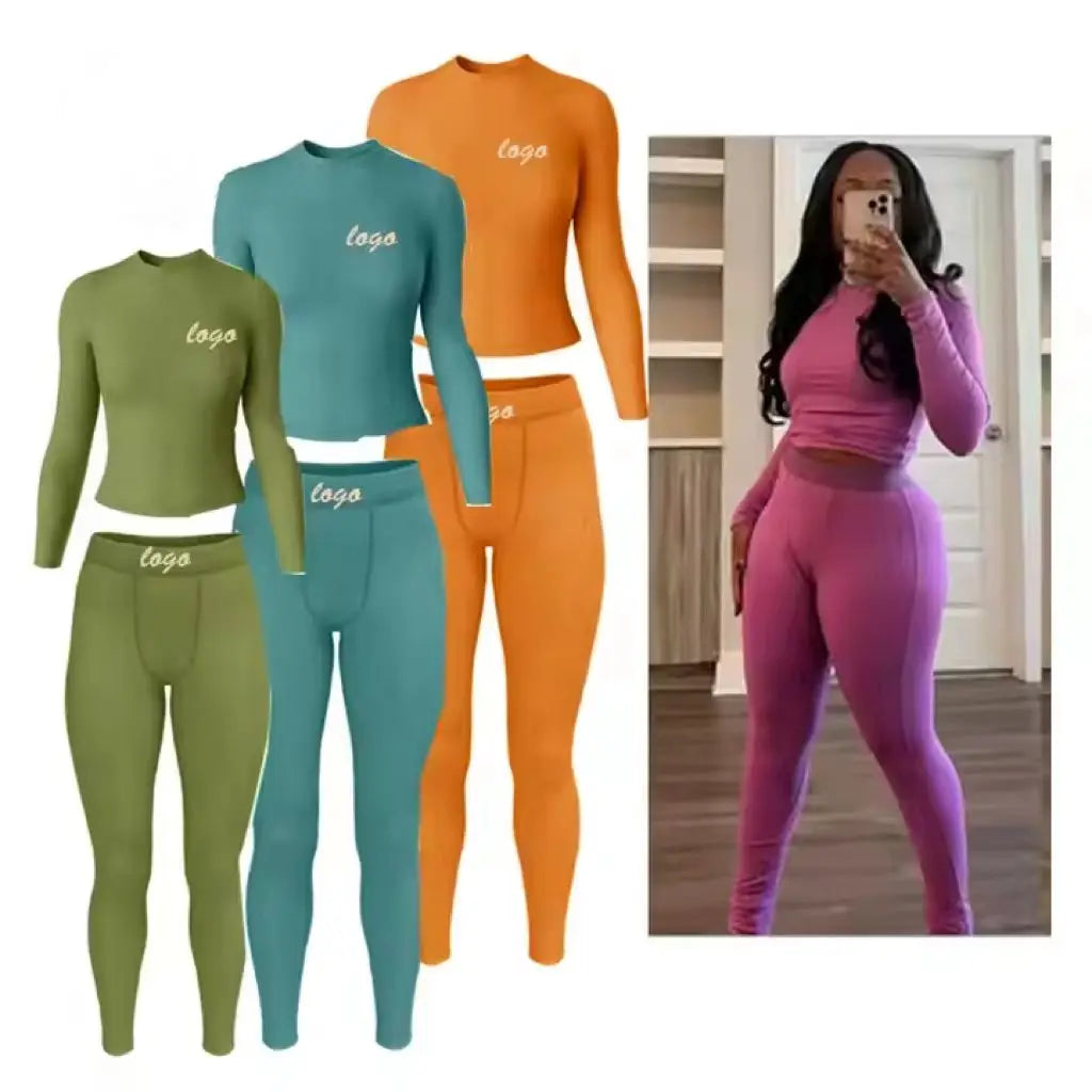 Ensemble Loungewear Femme 2 Pièces Manches Longues Respirant — Tenue Maison