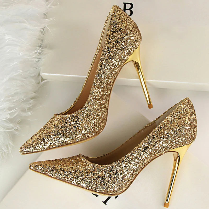 Escarpins Femme Paillettes Luxe 7-9.5cm — Grande Taille 43, Mariage & Saint-Valentin