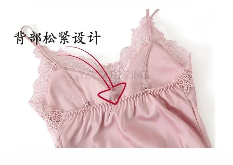 Ensemble Pyjama Femme Satin Dentelle — Robe de Chambre Kimono + Pantalon, Été