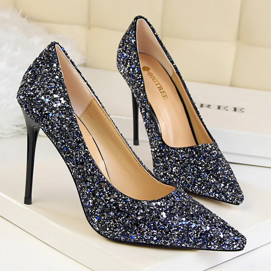 Escarpins Femme Paillettes Luxe 7-9.5cm — Grande Taille 43, Mariage & Saint-Valentin