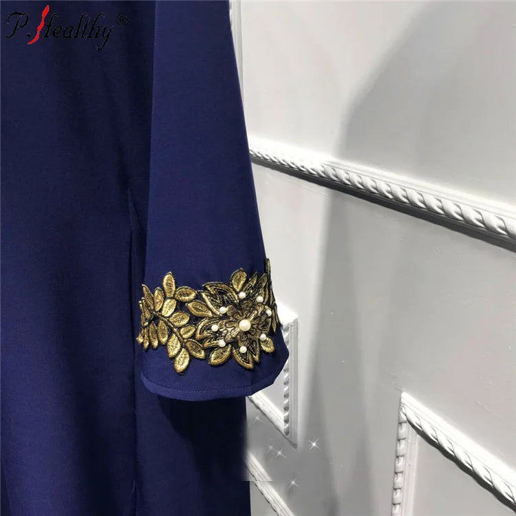 Robe Phealthy Grande Taille Broderie Perles Luxe — Nouvelle Collection