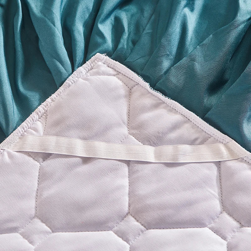 Cache-Sommier Velours Luxe Brodé — Style Américain Floral Hôtel