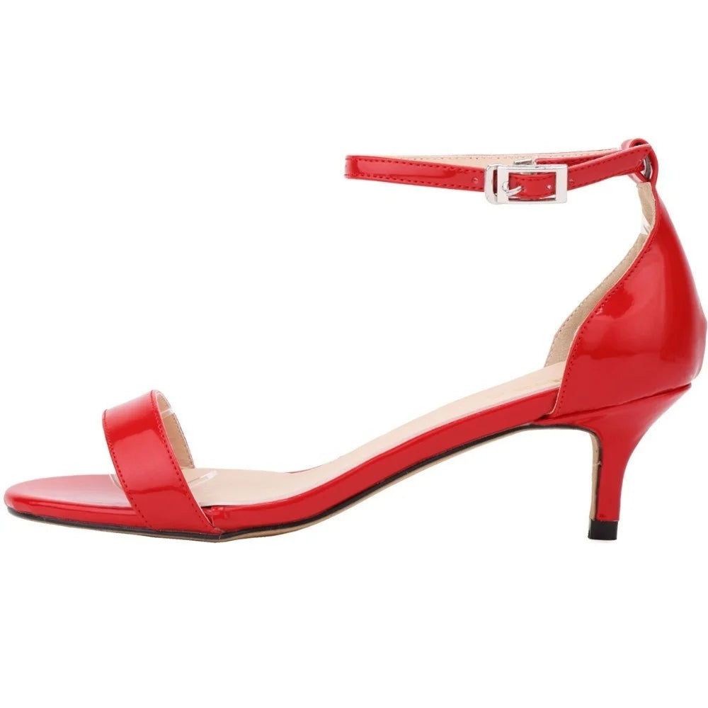 Sandales Femme Talon Bas Bride Cheville — Bout Ouvert, Mariage & Soirée, Grande Taille 42