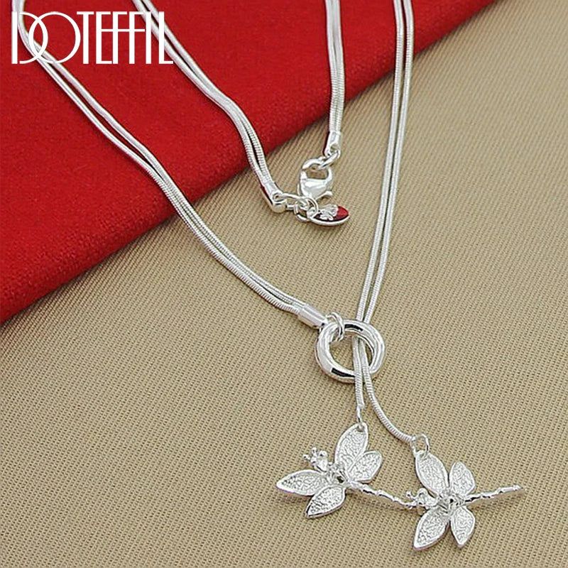 DOTEFFIL Collier Pendentif Libellule Argent 925 — Chaîne Serpent, Mariage & Fiçailles