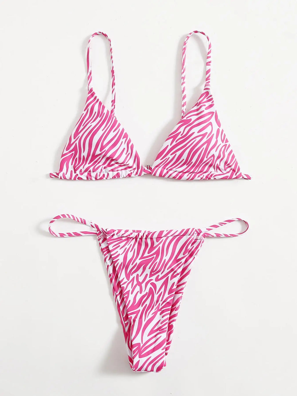 Bikini Zèbre Push-Up Femme ZTVitality — Soutien-Gorge Rembourré, Taille Basse, Maillot de Bain