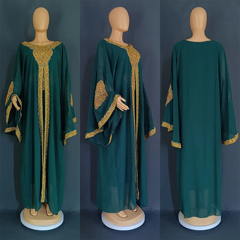 Robe Africaine Femme Dashiki Kaftan Élégante — Abaya Dubai Boubou Ankara