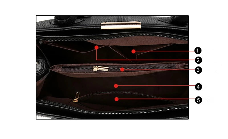 Sac à Main Femme Cuir Luxe Designer — Bandoulière Épaule, Grande Marque