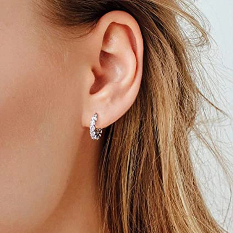 Huitan Créoles Femme Zircon Cubique — Accessoire Soirée, Mode Quotidienne