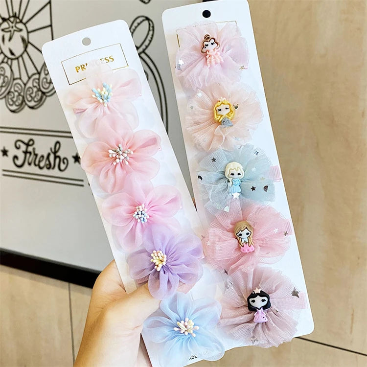 Set Accessoires Cheveux Fille — Pinces Princesse Mignonnes, Nœuds & Barrettes