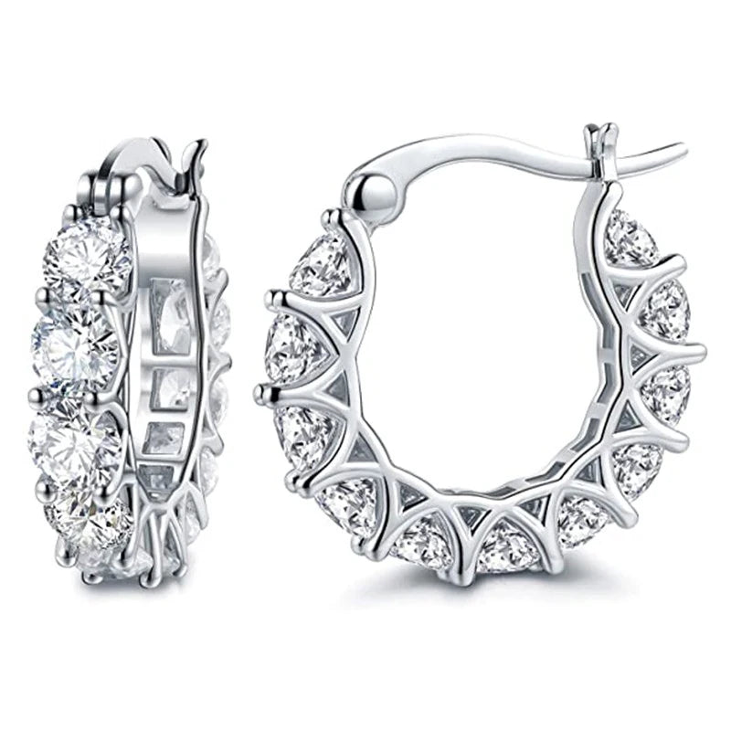 Huitan Créoles Femme Zircon Cubique — Accessoire Soirée, Mode Quotidienne