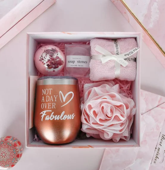 Coffret Cadeau Masque Yeux, Bougie & Bain | Saint-Valentin & Meilleure Amie