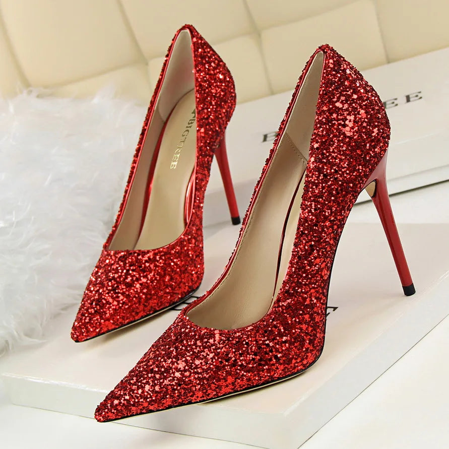 Escarpins Femme Paillettes Luxe 7-9.5cm — Grande Taille 43, Mariage & Saint-Valentin