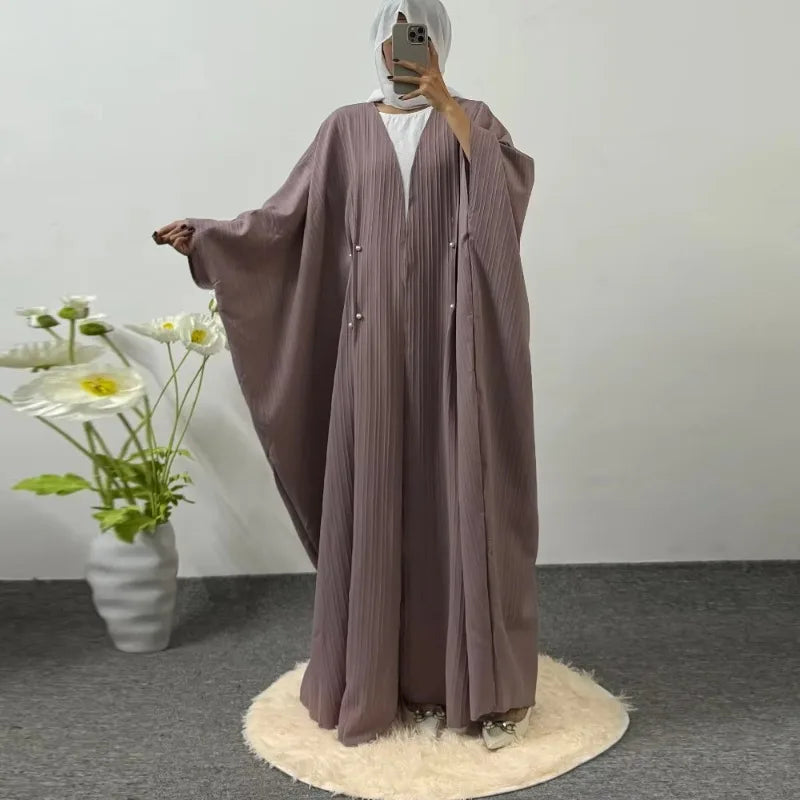Abaya Longue Manches Longues Femme Musulmane — Robe Maxi Dubai Kaftan