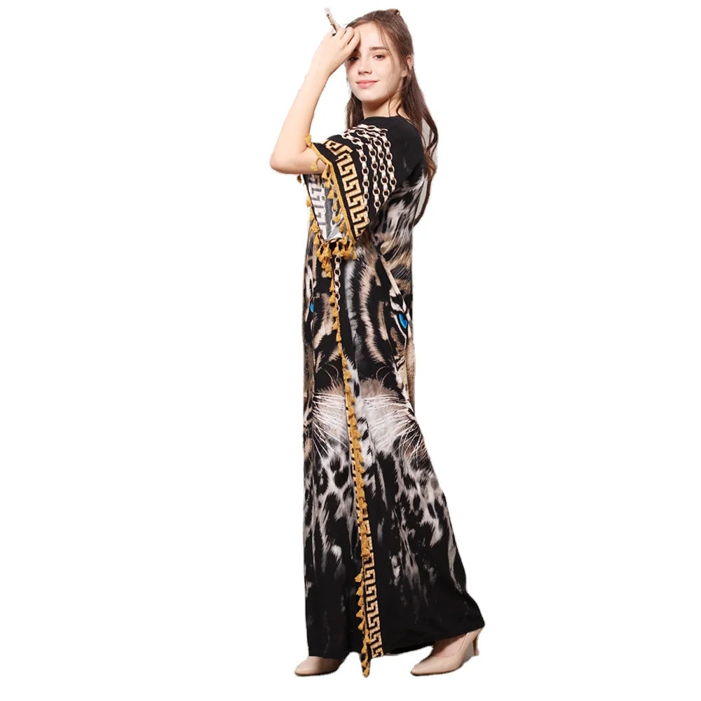 Robe Abaya Femme Musulmane Mode Dubai Été Kaftan Islamique — Vente en Gros