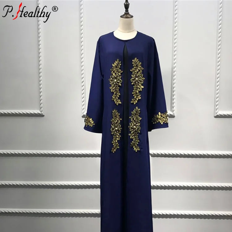Robe Phealthy Grande Taille Broderie Perles Luxe — Nouvelle Collection