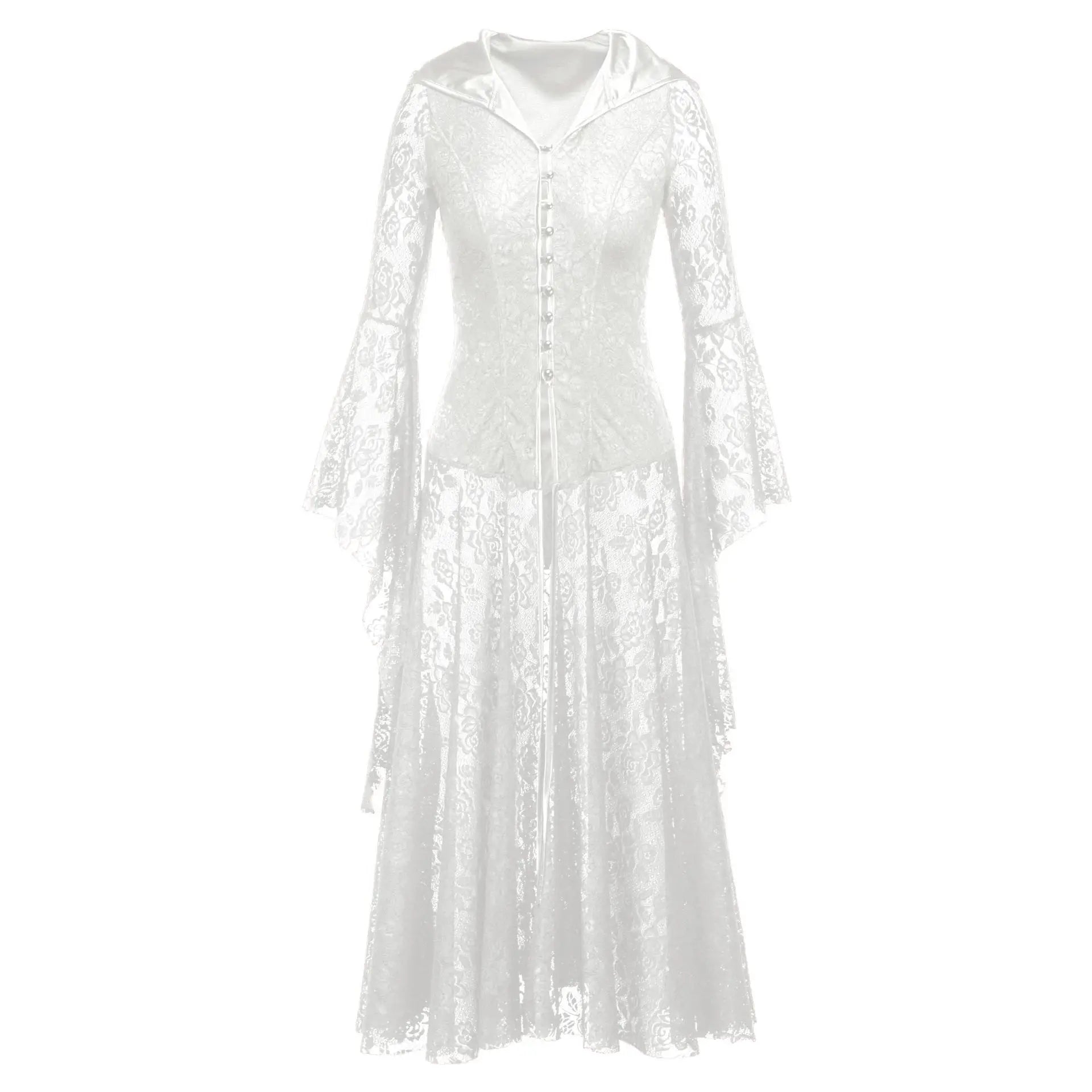 Robe Médiévale Dentelle Femme Lolita Longue — Renaissance Viking Gothique