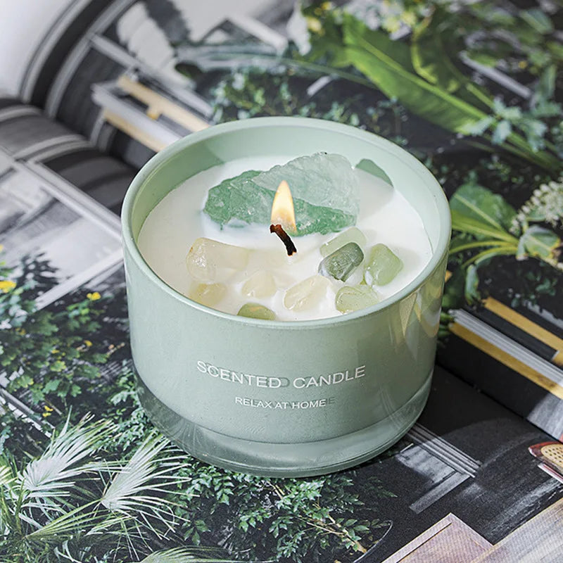 Bougie Parfumée en Bocal en Verre Multicolore | Cire de Soja | Cadeau Diwali