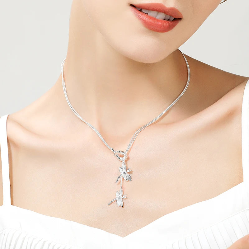 DOTEFFIL Collier Pendentif Libellule Argent 925 — Chaîne Serpent, Mariage & Fiçailles