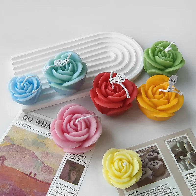 Moule Silicone Fleurs Aromathérapie | DIY Bougie & Gâteau | Saint-Valentin