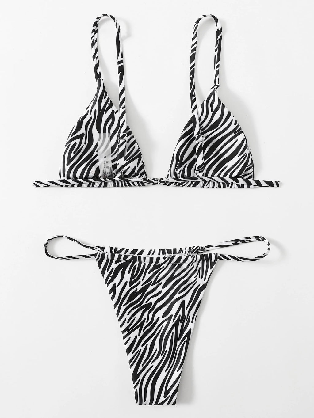 Bikini Zèbre Push-Up Femme ZTVitality — Soutien-Gorge Rembourré, Taille Basse, Maillot de Bain