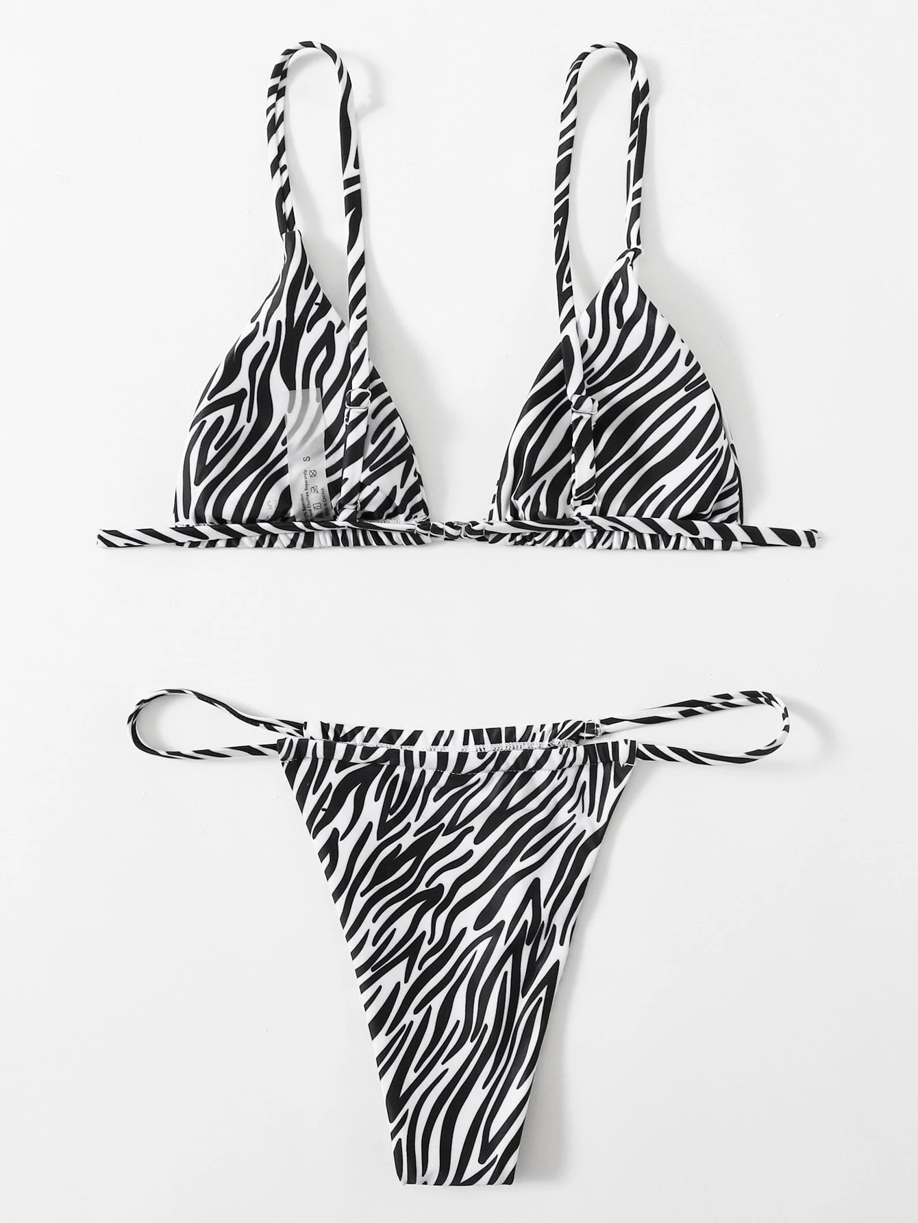 Bikini Zèbre Push-Up Femme ZTVitality — Soutien-Gorge Rembourré, Taille Basse, Maillot de Bain