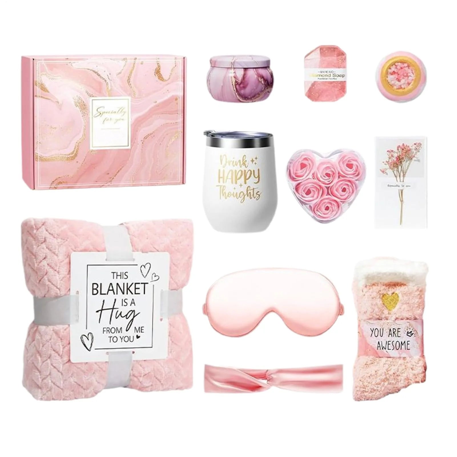 Coffret Cadeau Masque Yeux, Bougie & Bain | Saint-Valentin & Meilleure Amie