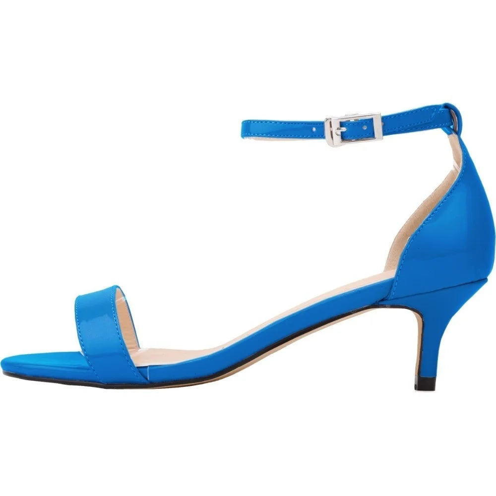 Sandales Femme Talon Bas Bride Cheville — Bout Ouvert, Mariage & Soirée, Grande Taille 42