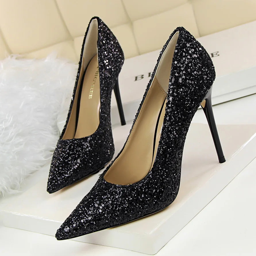 Escarpins Femme Paillettes Luxe 7-9.5cm — Grande Taille 43, Mariage & Saint-Valentin