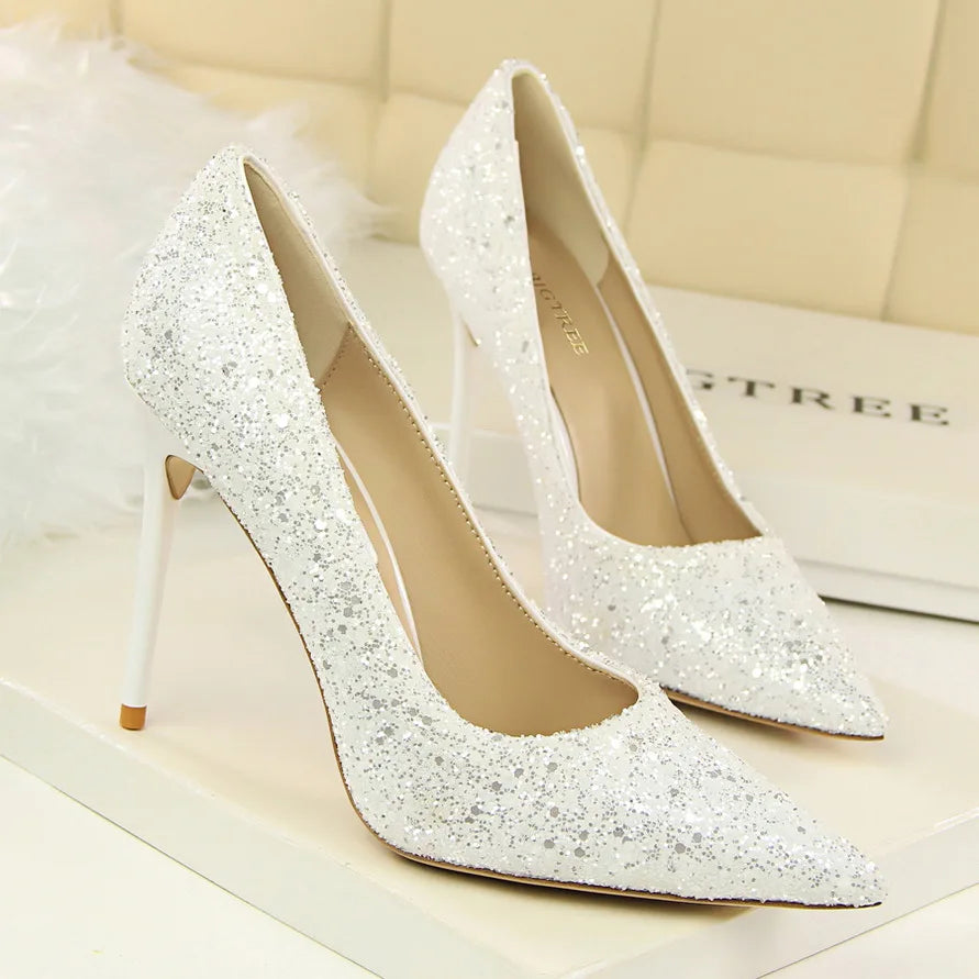 Escarpins Femme Paillettes Luxe 7-9.5cm — Grande Taille 43, Mariage & Saint-Valentin