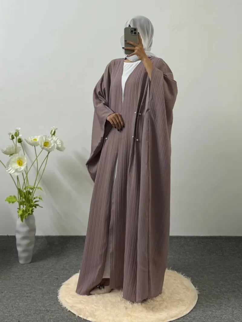 Abaya Longue Manches Longues Femme Musulmane — Robe Maxi Dubai Kaftan