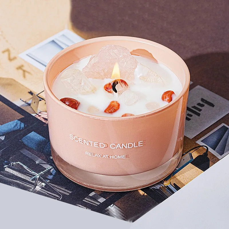 Bougie Parfumée en Bocal en Verre Multicolore | Cire de Soja | Cadeau Diwali