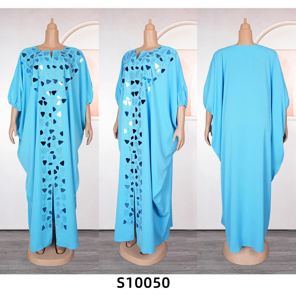 Robe Africaine Femme Grande Taille Broderie Longue — Boubou Dashiki Ankara Abaya
