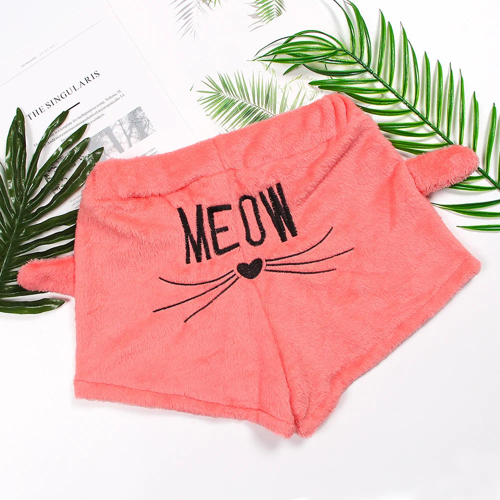 Pyjama Femme Polaire Chaud Hiver — Imprimé Chat, À Capuche, Grande Taille S-5XL
