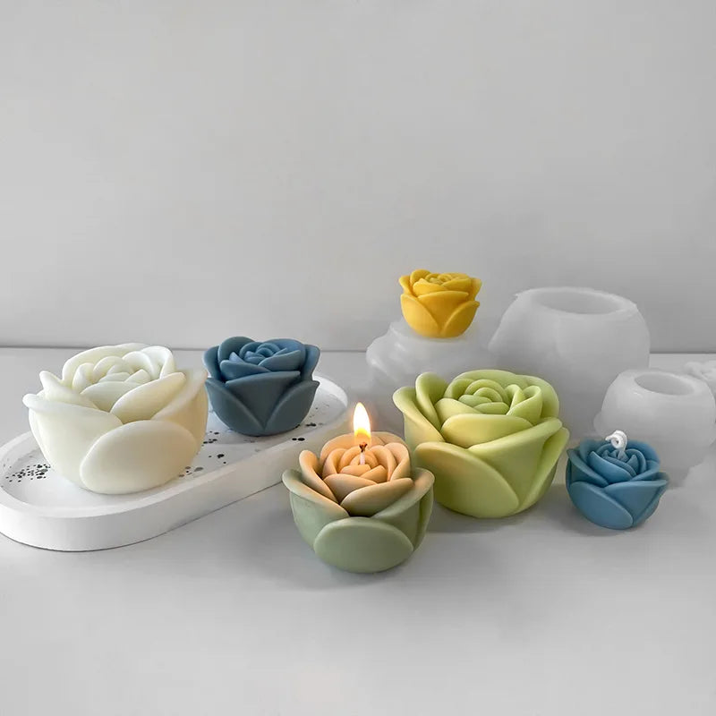 Moule Silicone Fleurs Aromathérapie | DIY Bougie & Gâteau | Saint-Valentin