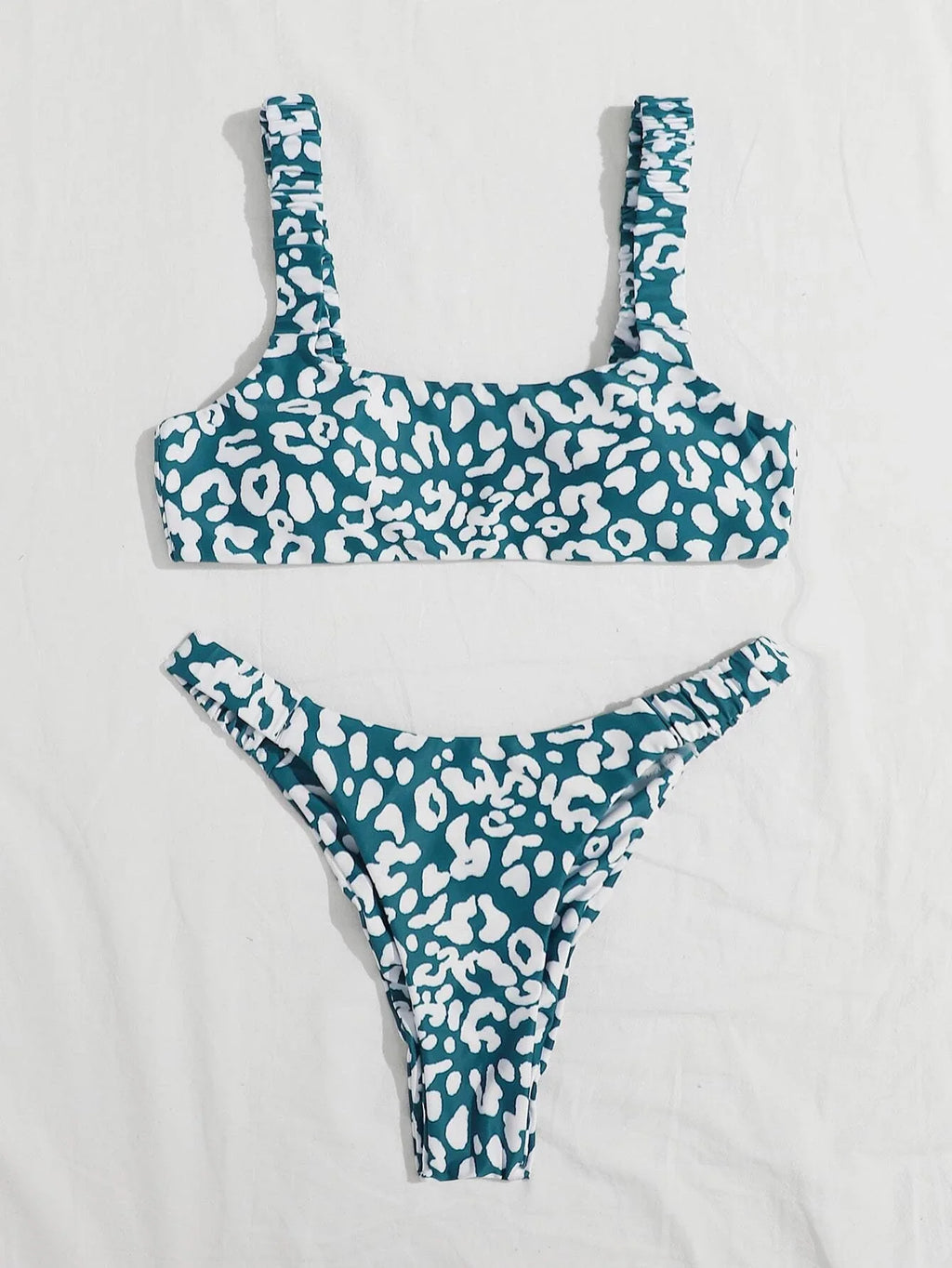 Micro Bikini Sexy 2 Pièces Léopard 2026 — Taille Haute, Bretelles, Maillot de Bain Femme