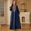 Abaya Femme Broderie Robe Longue Eid Ramadan — Caftan Dubai Jalabiya S-XXL