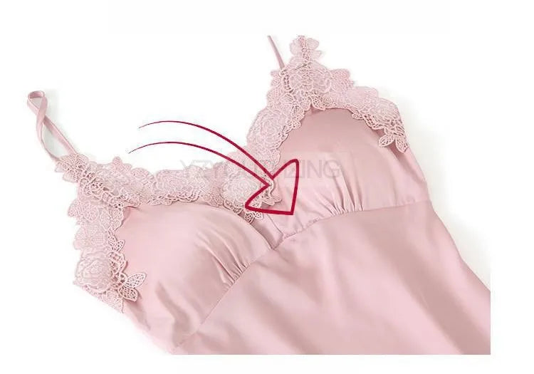 Ensemble Pyjama Femme Satin Dentelle — Robe de Chambre Kimono + Pantalon, Été