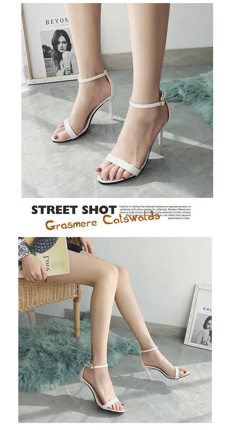 Sandales Gladiateur Argentées Femme — Boucle, Talon Haut, Bureau & Casual Été