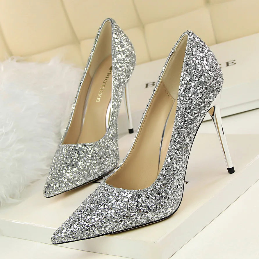 Escarpins Femme Paillettes Luxe 7-9.5cm — Grande Taille 43, Mariage & Saint-Valentin