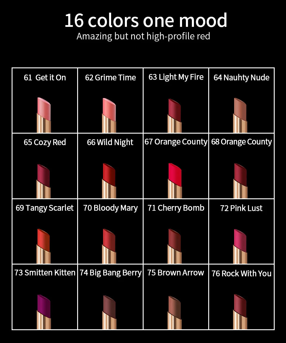 Rouge à Lèvres Velours Mat CHARMACY 16 Couleurs — Waterproof Longue Tenue