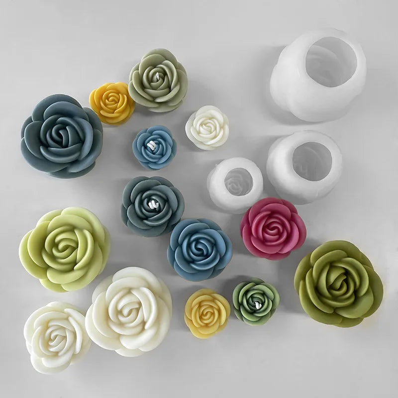 Moule Silicone Fleurs Aromathérapie | DIY Bougie & Gâteau | Saint-Valentin