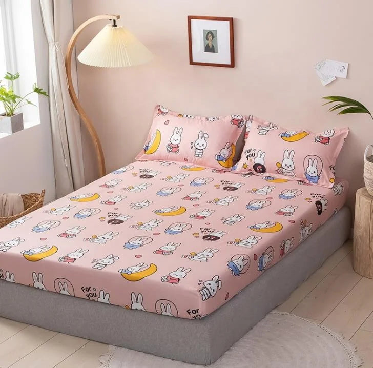 Parure de Lit 4 Pièces Imprimée Polyester Coton — Douce & Moderne